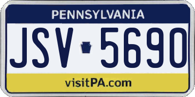 PA license plate JSV5690