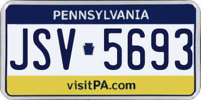 PA license plate JSV5693