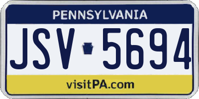 PA license plate JSV5694
