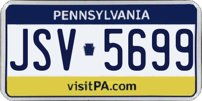PA license plate JSV5699