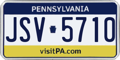 PA license plate JSV5710