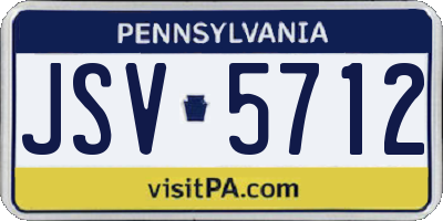 PA license plate JSV5712