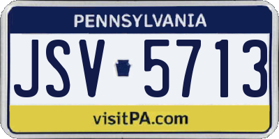 PA license plate JSV5713