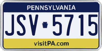 PA license plate JSV5715