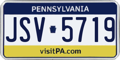 PA license plate JSV5719
