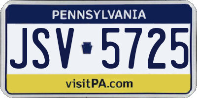PA license plate JSV5725