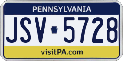 PA license plate JSV5728