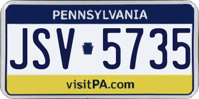 PA license plate JSV5735