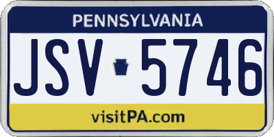 PA license plate JSV5746