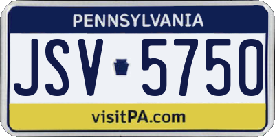 PA license plate JSV5750