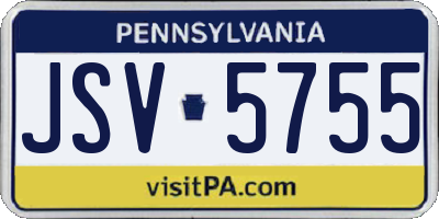 PA license plate JSV5755