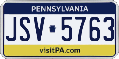 PA license plate JSV5763