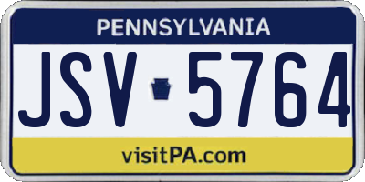 PA license plate JSV5764