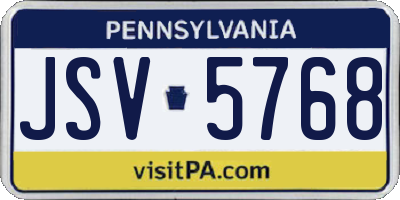 PA license plate JSV5768