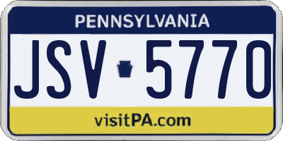 PA license plate JSV5770