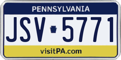 PA license plate JSV5771