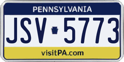 PA license plate JSV5773