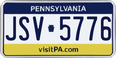 PA license plate JSV5776