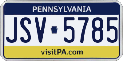 PA license plate JSV5785