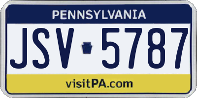 PA license plate JSV5787