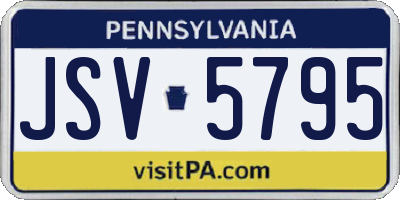 PA license plate JSV5795