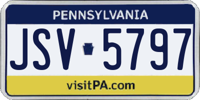 PA license plate JSV5797