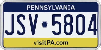 PA license plate JSV5804