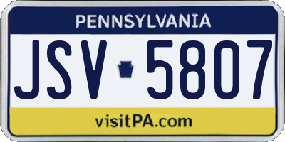 PA license plate JSV5807