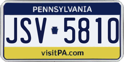 PA license plate JSV5810