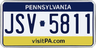 PA license plate JSV5811