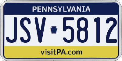 PA license plate JSV5812