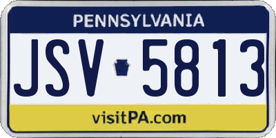 PA license plate JSV5813