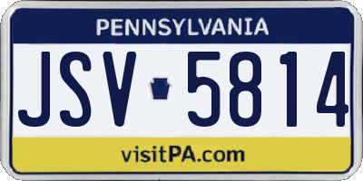 PA license plate JSV5814