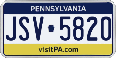 PA license plate JSV5820