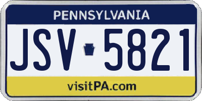 PA license plate JSV5821
