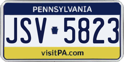 PA license plate JSV5823