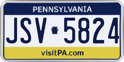 PA license plate JSV5824