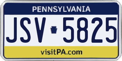 PA license plate JSV5825
