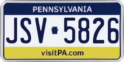 PA license plate JSV5826