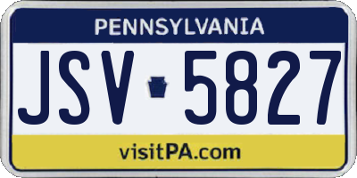 PA license plate JSV5827