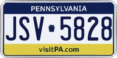 PA license plate JSV5828