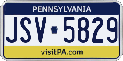 PA license plate JSV5829
