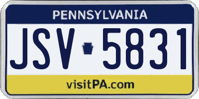 PA license plate JSV5831