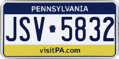 PA license plate JSV5832