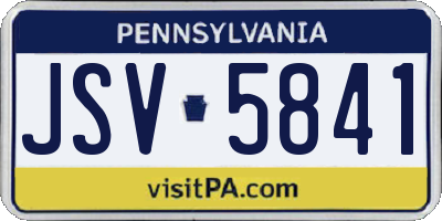 PA license plate JSV5841
