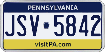 PA license plate JSV5842