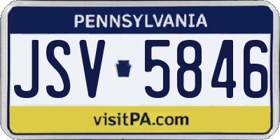 PA license plate JSV5846