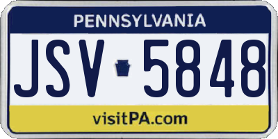 PA license plate JSV5848