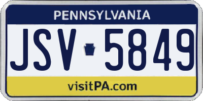 PA license plate JSV5849