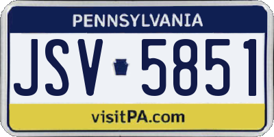 PA license plate JSV5851